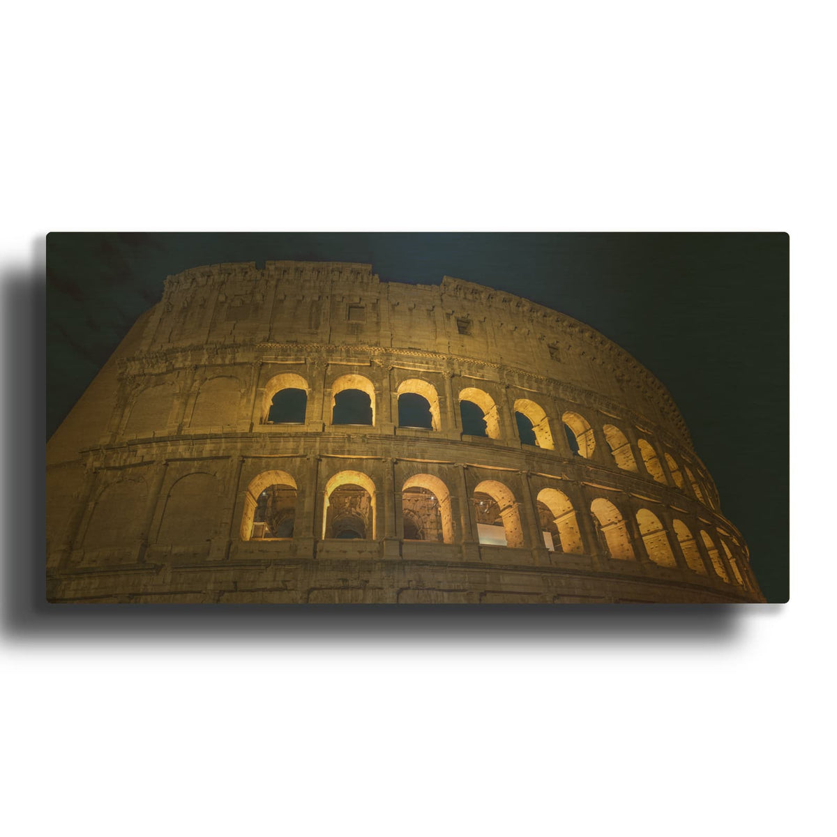 'Rome - Colosseum - Arches of the Eternal City' Gold Metal Wall Art