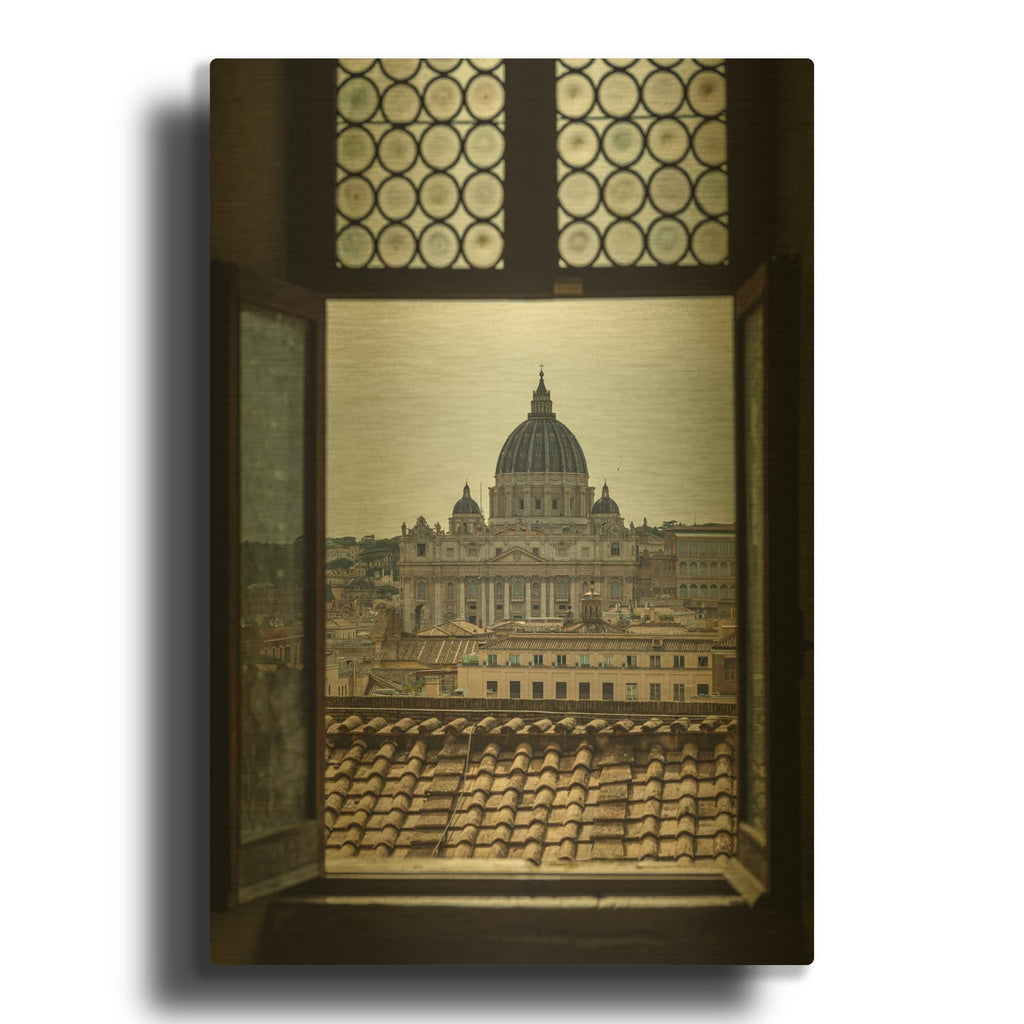 'Vatican - Window to Saint Peters' Gold Metal Wall Art