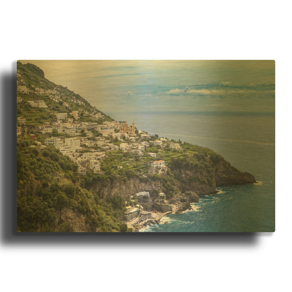 'Amalfi - The Vertical Coast' Gold Metal Wall Art