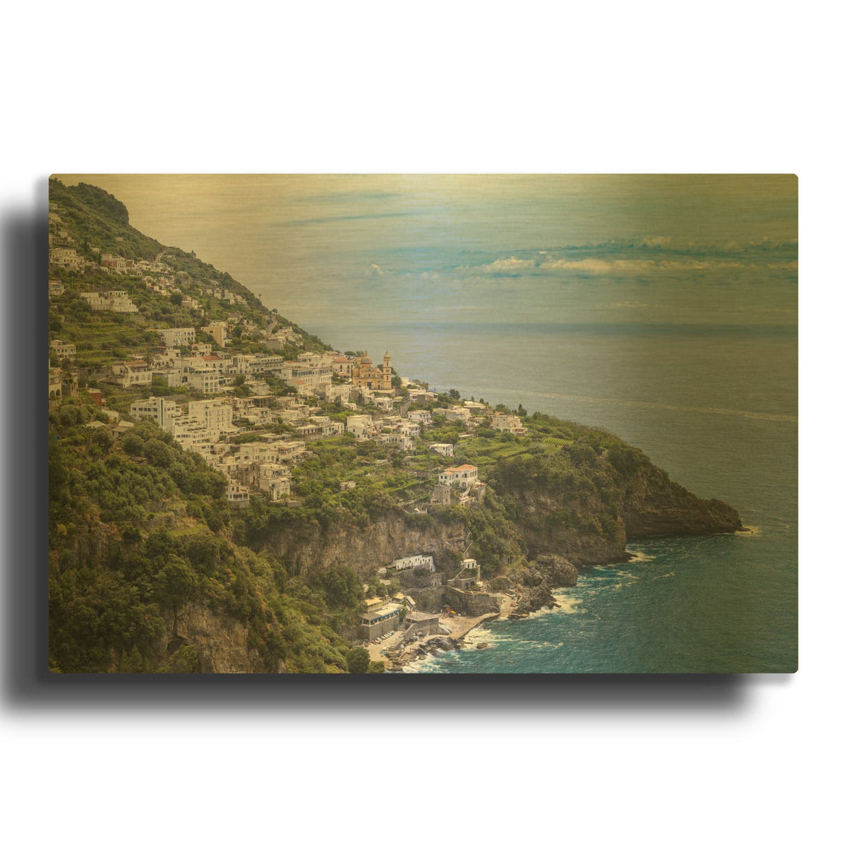 'Amalfi - The Vertical Coast' Gold Metal Wall Art