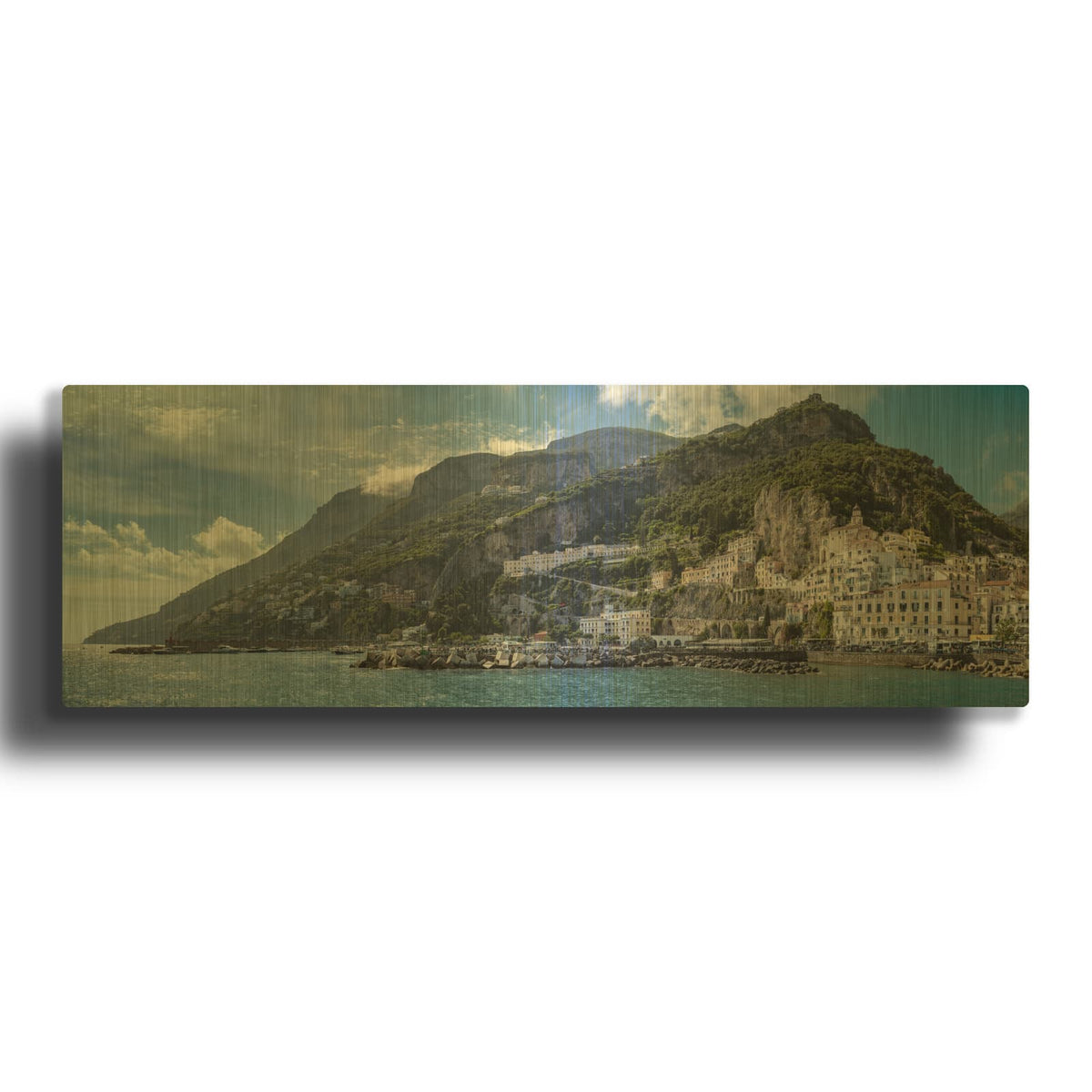 'Amalfi on a Sunny Day' Gold Metal Wall Art
