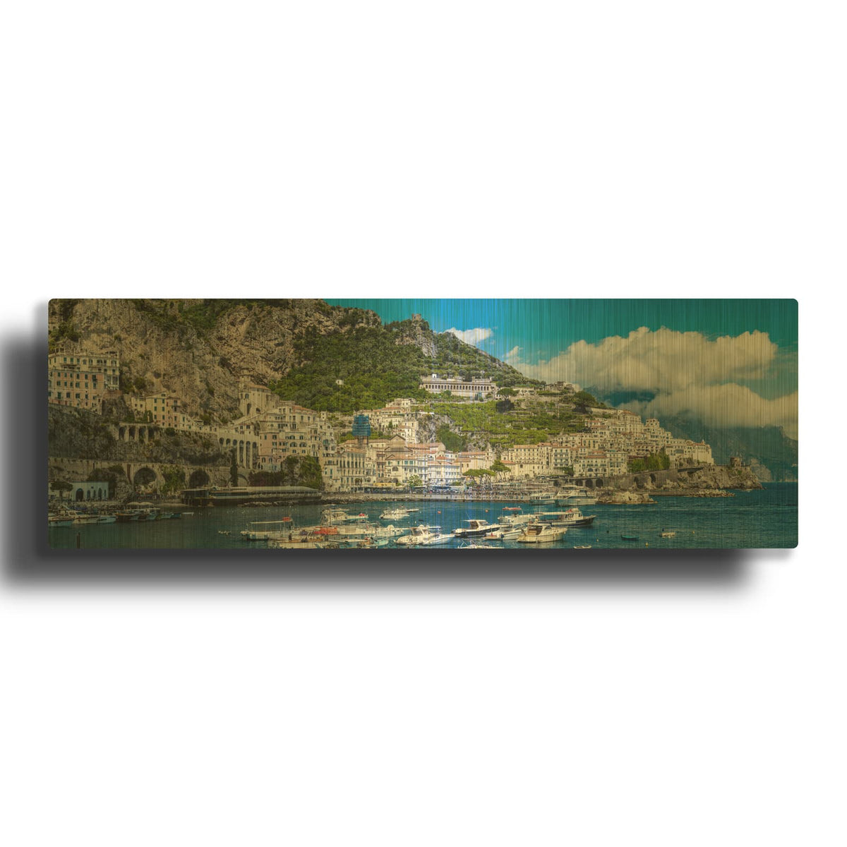 'Amalfi Panorama' Gold Metal Wall Art