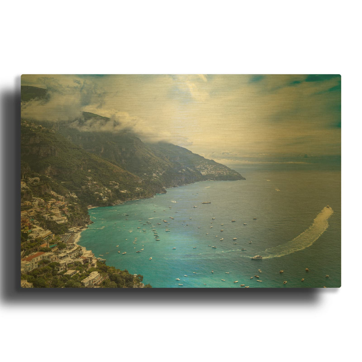 'Positano - Positano Paradise' Gold Metal Wall Art