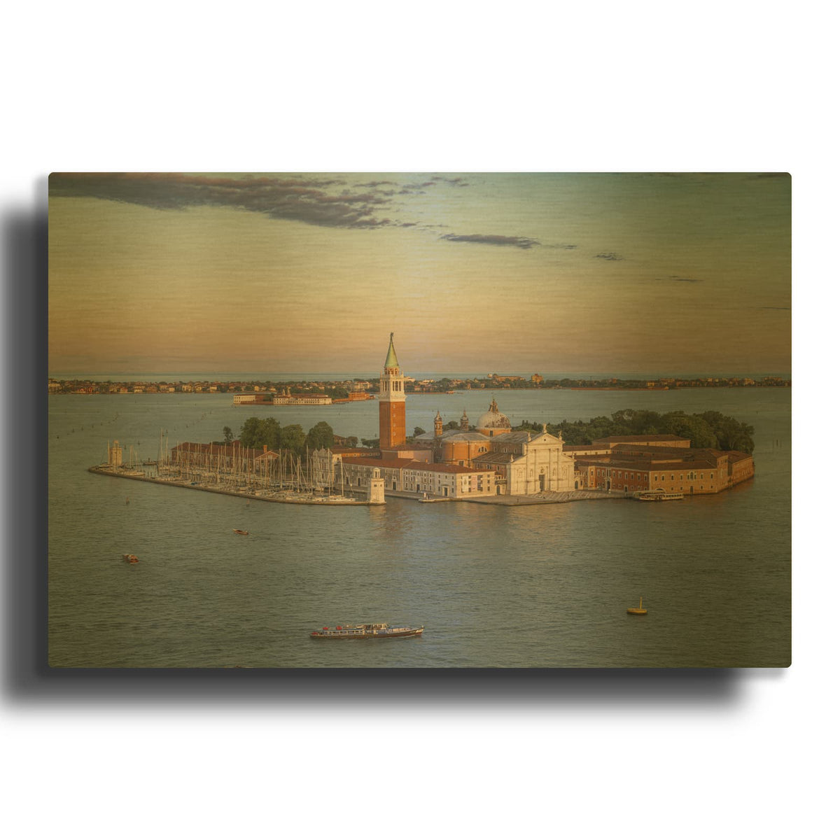 'Venice - Evening Over San Giorgio' Gold Metal Wall Art