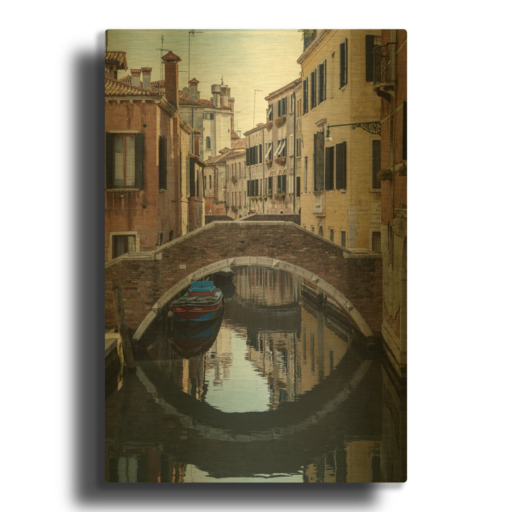 'Venice - Still Water' Gold Metal Wall Art