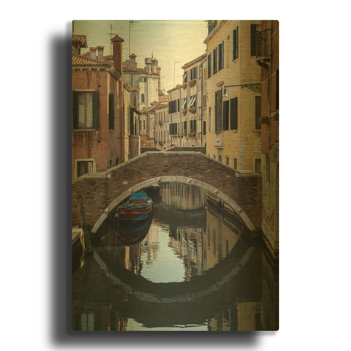 'Venice - Still Water' Gold Metal Wall Art