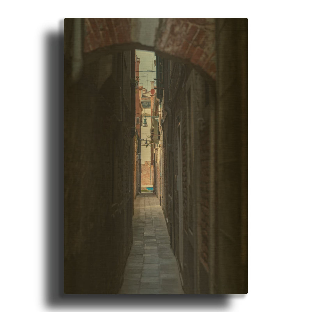 'Venice - Narrow Alley' Gold Metal Wall Art