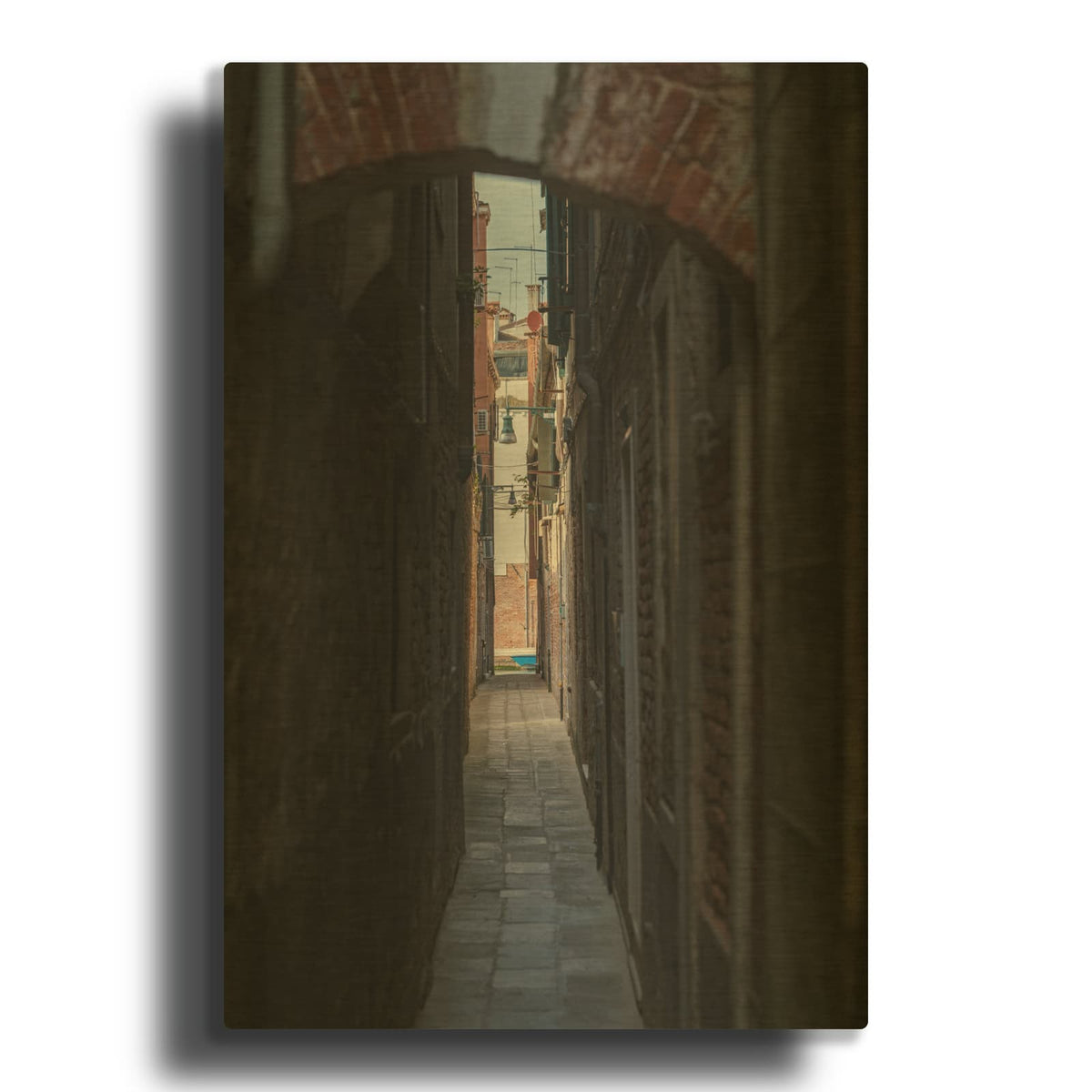 'Venice - Narrow Alley' Gold Metal Wall Art