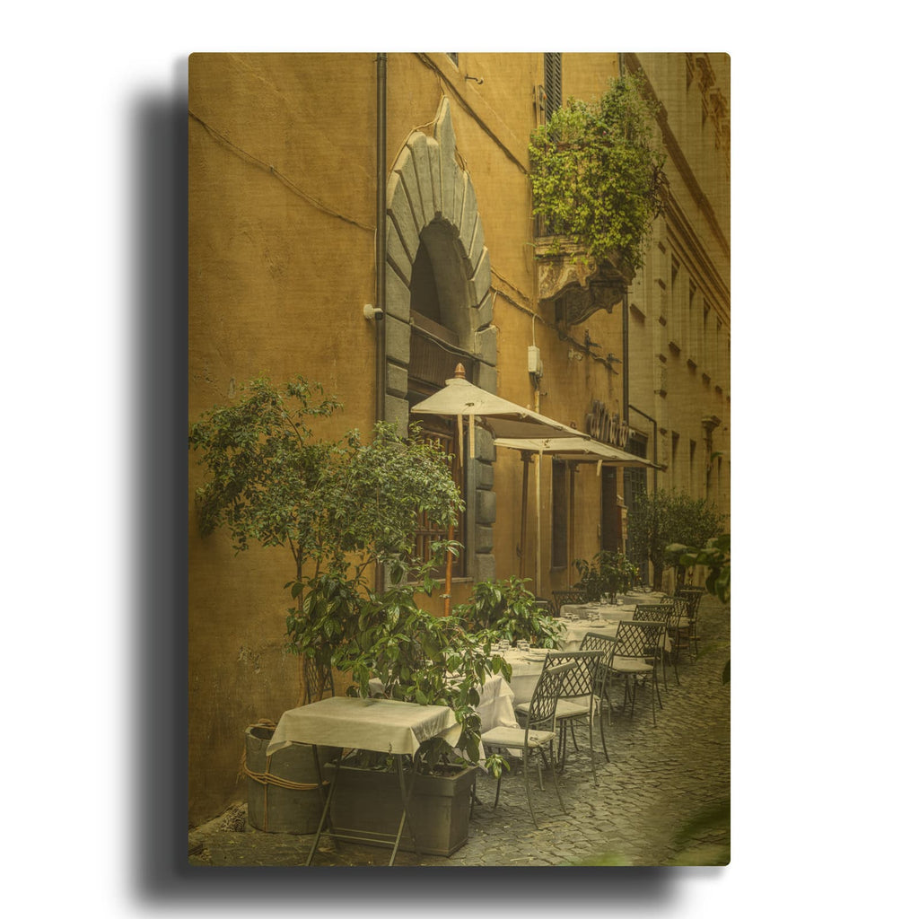 'Italy - Hidden Trattoria' Gold Metal Wall Art