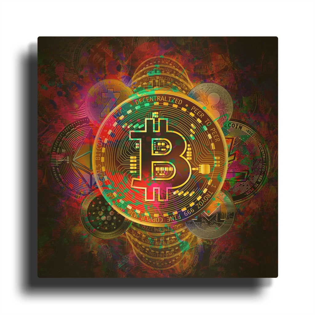 'All Coins,' By Epic Portfolio Gold Metal Wall Art