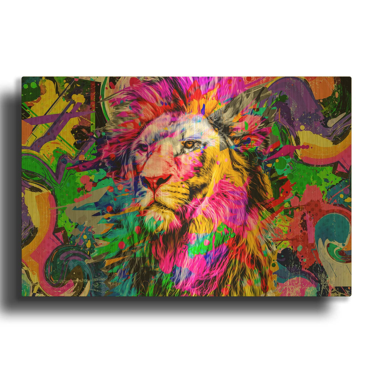 'Lion,' By Epic Portfolio Gold Metal Wall Art