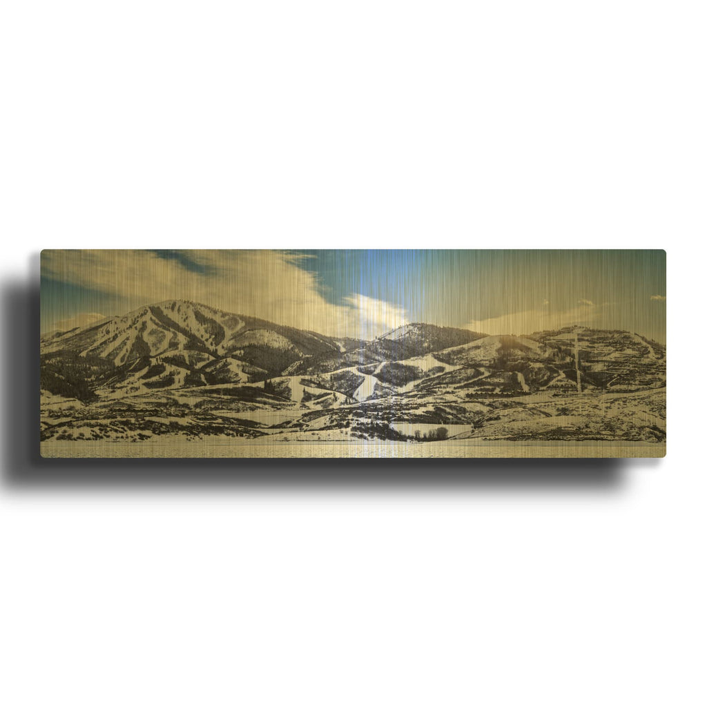 'Park City - Deer Valley Panorama II' Gold Metal Wall Art