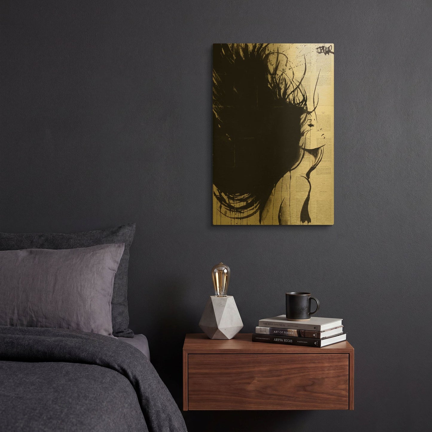 'The New Minstrel' By Loui Jover Gold Metal Wall Art