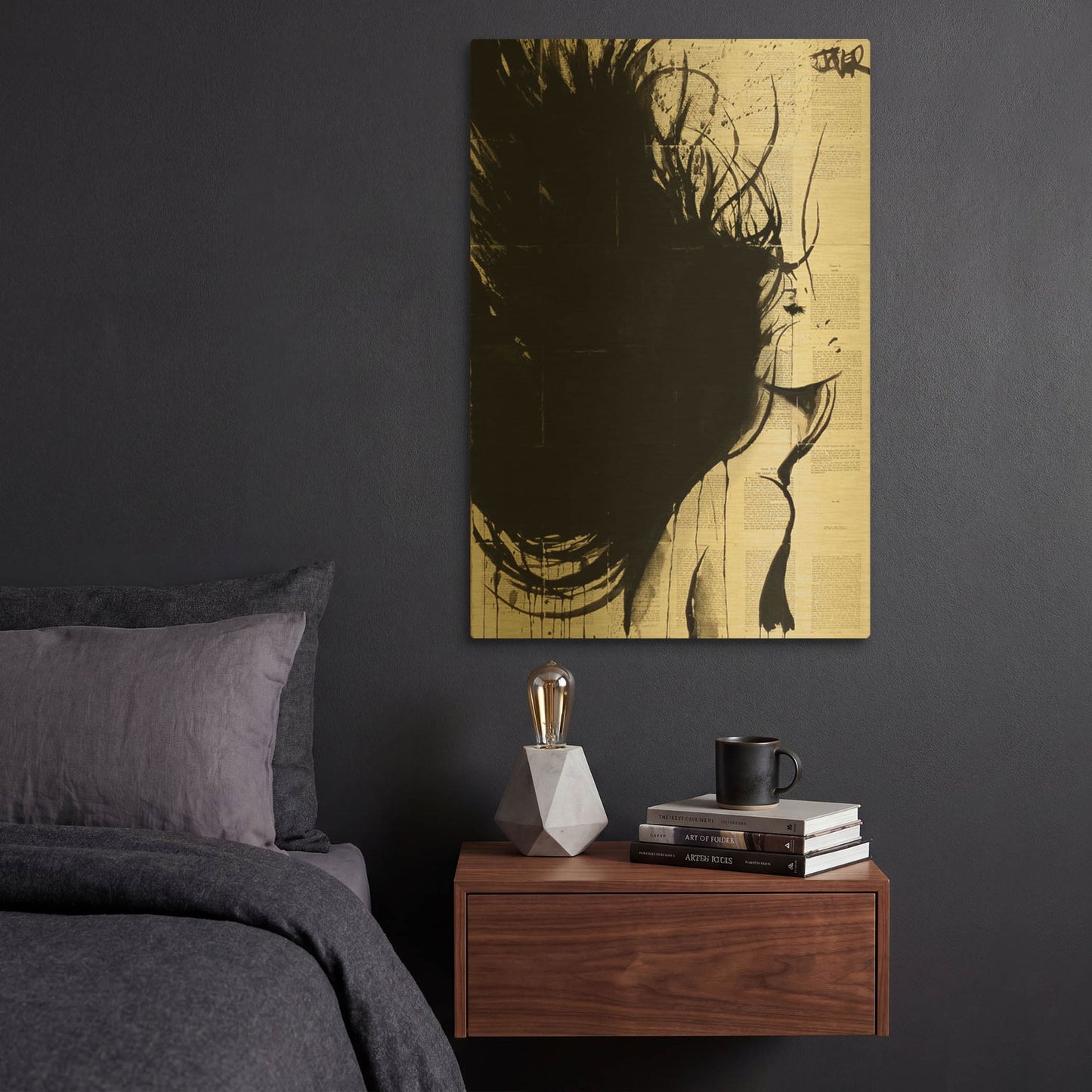 'The New Minstrel' By Loui Jover Gold Metal Wall Art