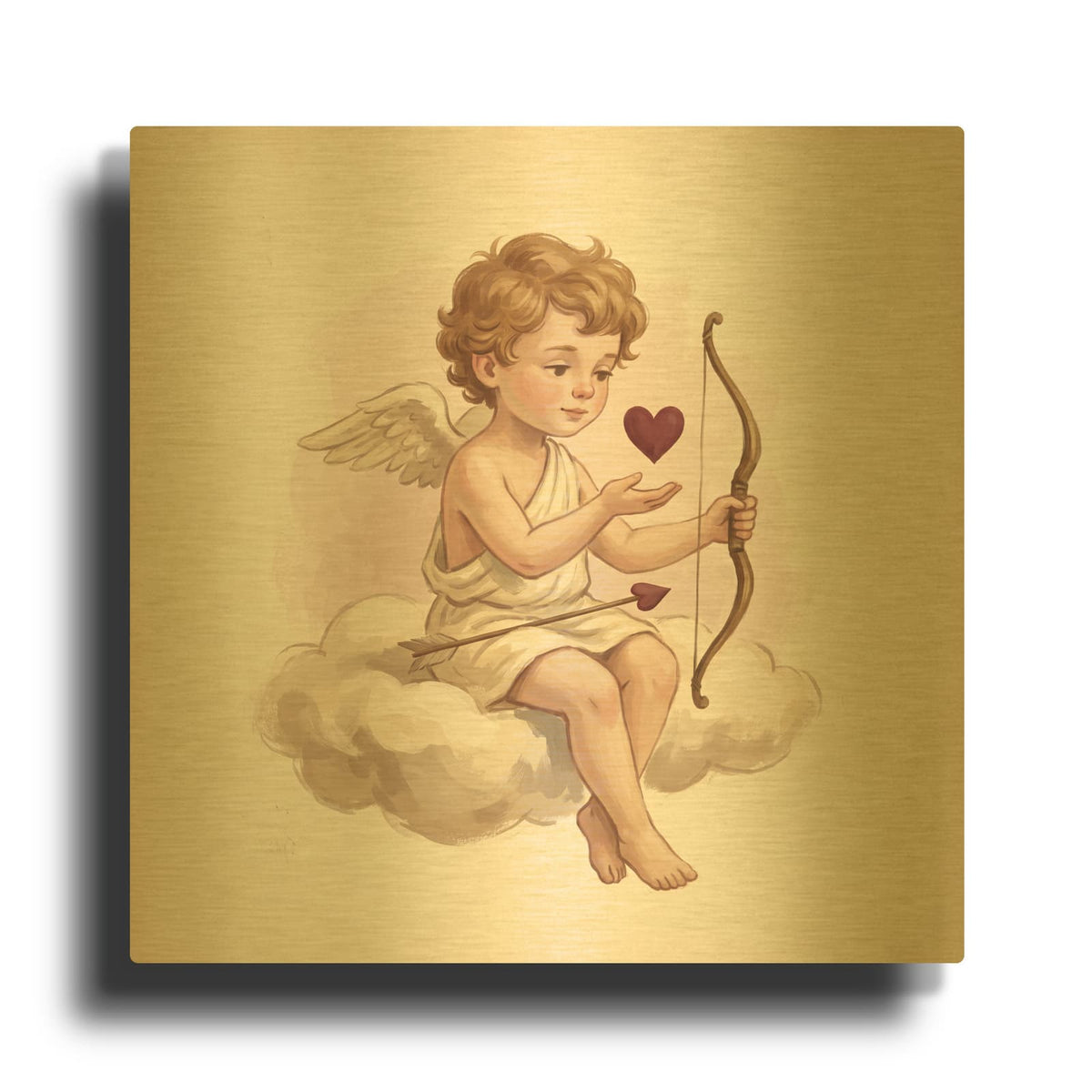 'A Little Gift of Love' By Veve Gold Metal Wall Art