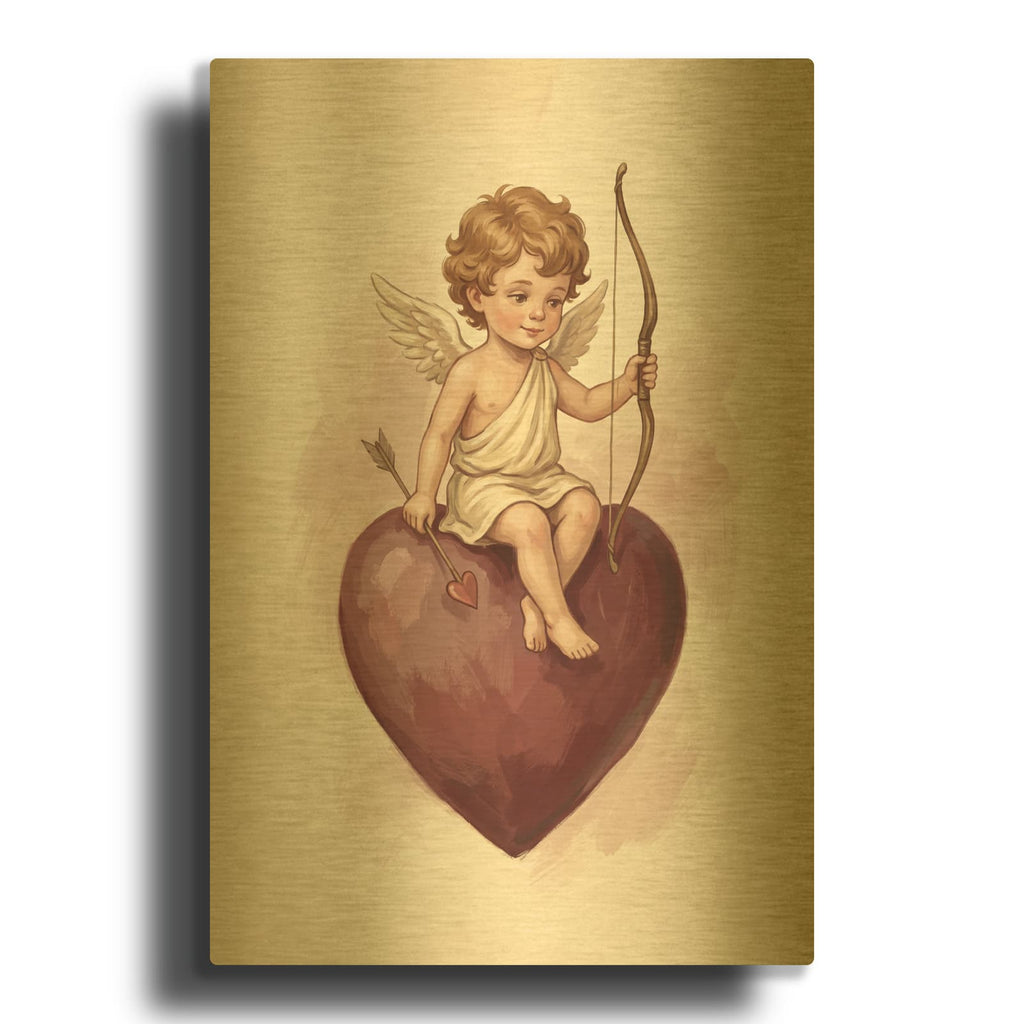 'Cupid's Heart' By Veve Gold Metal Wall Art