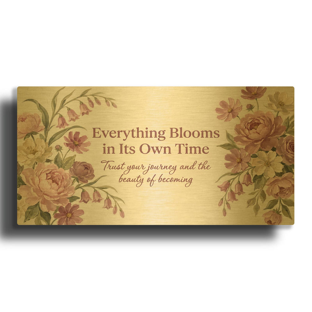 'Everything Blooms - Romantic Garden' By Veve Gold Metal Wall Art