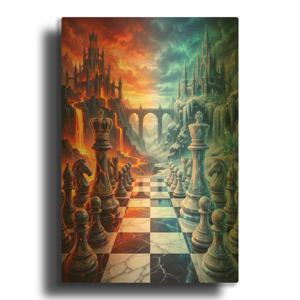 'Fire and Ice - Battle of the Kings' By Veve Gold Metal Wall Art
