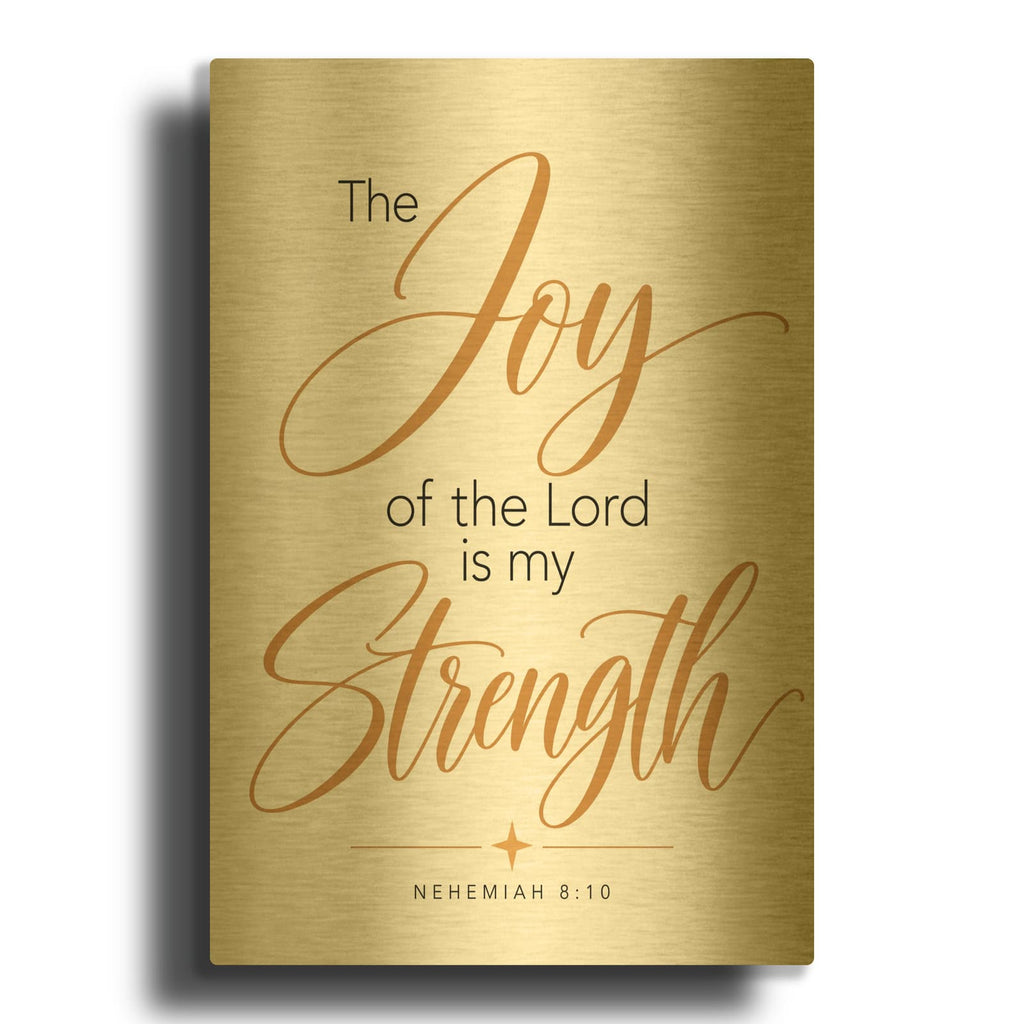 'Joy in the Lord - Nehemiah 8-10' By Veve Gold Metal Wall Art