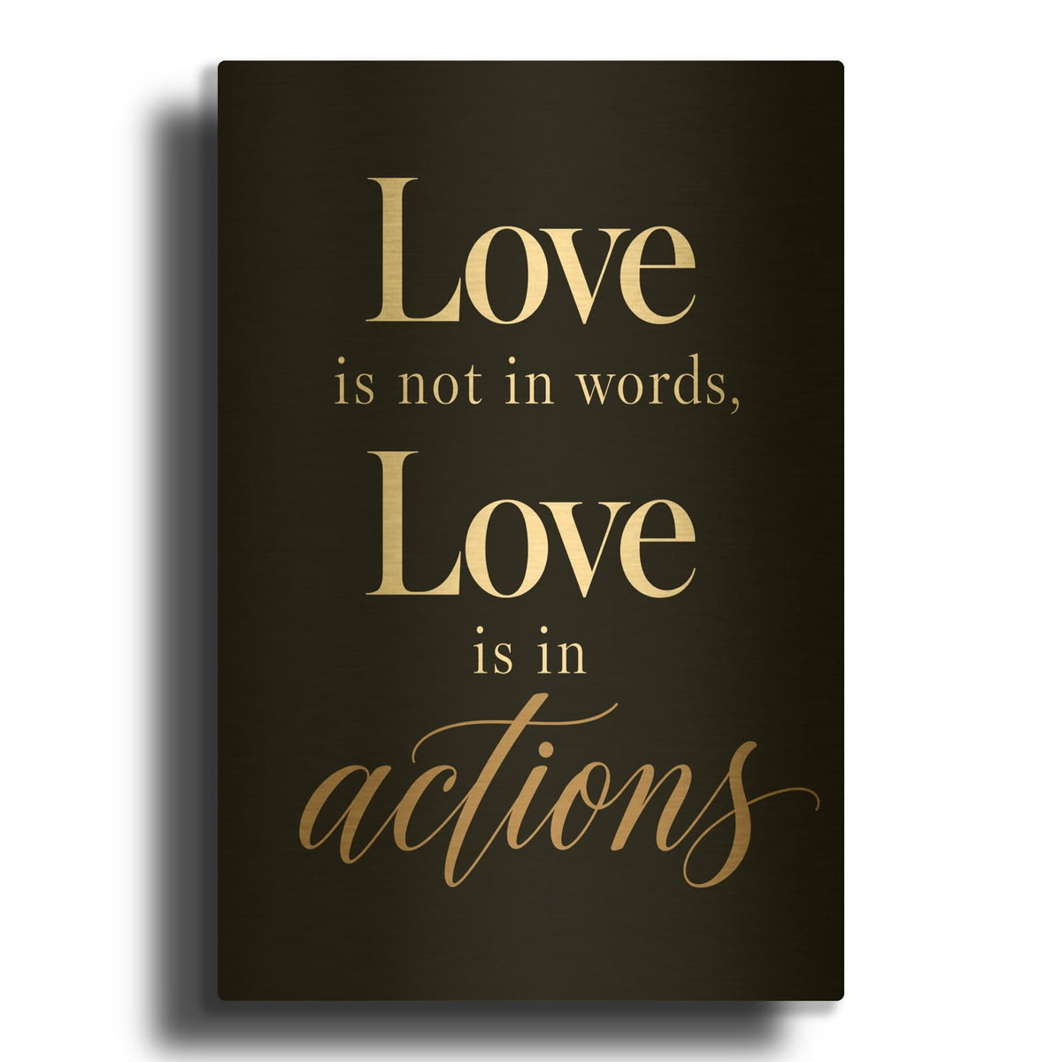 'Love Beyond Words I' By Veve Gold Metal Wall Art