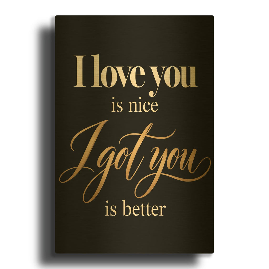 'Love Beyond Words II' By Veve Gold Metal Wall Art