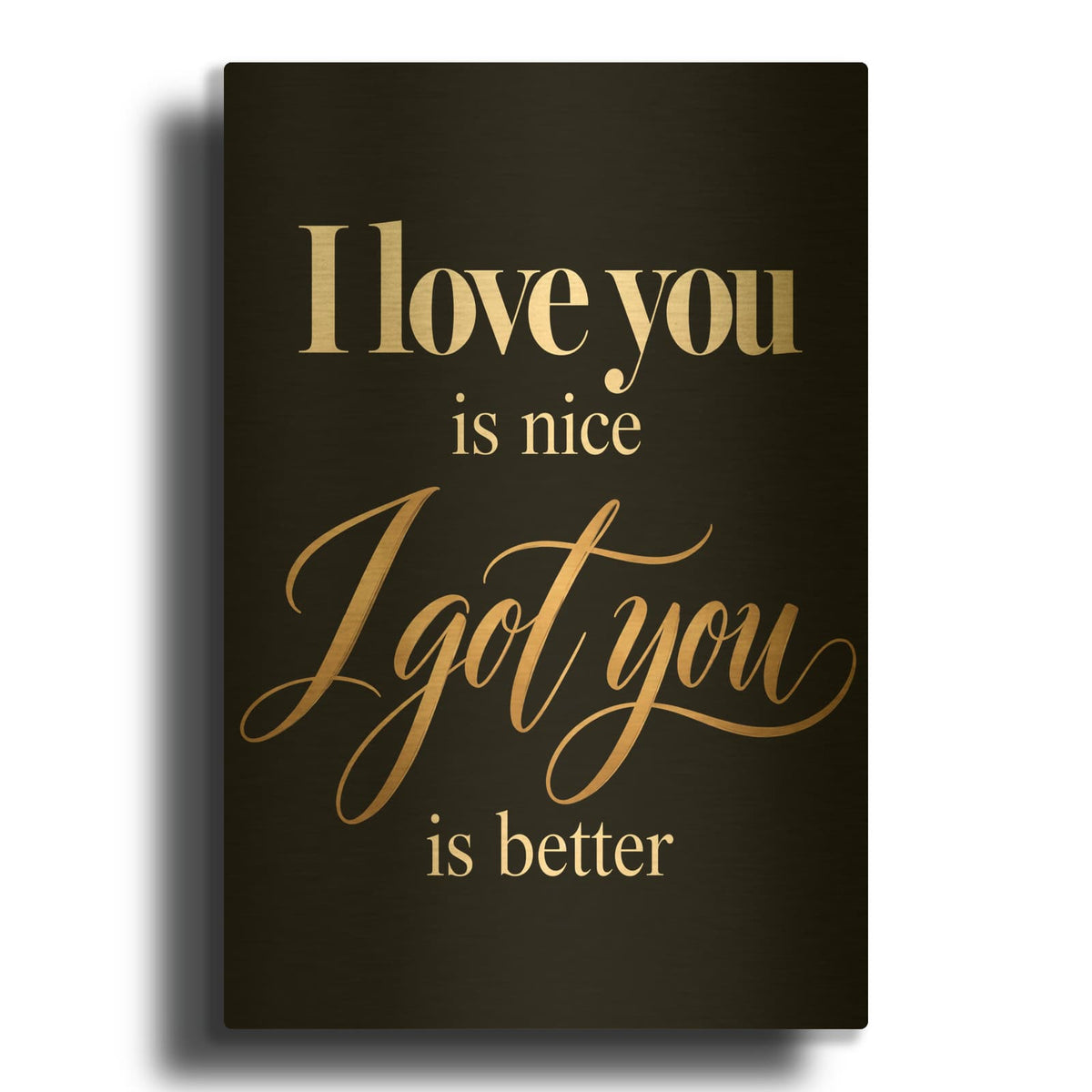 'Love Beyond Words II' By Veve Gold Metal Wall Art