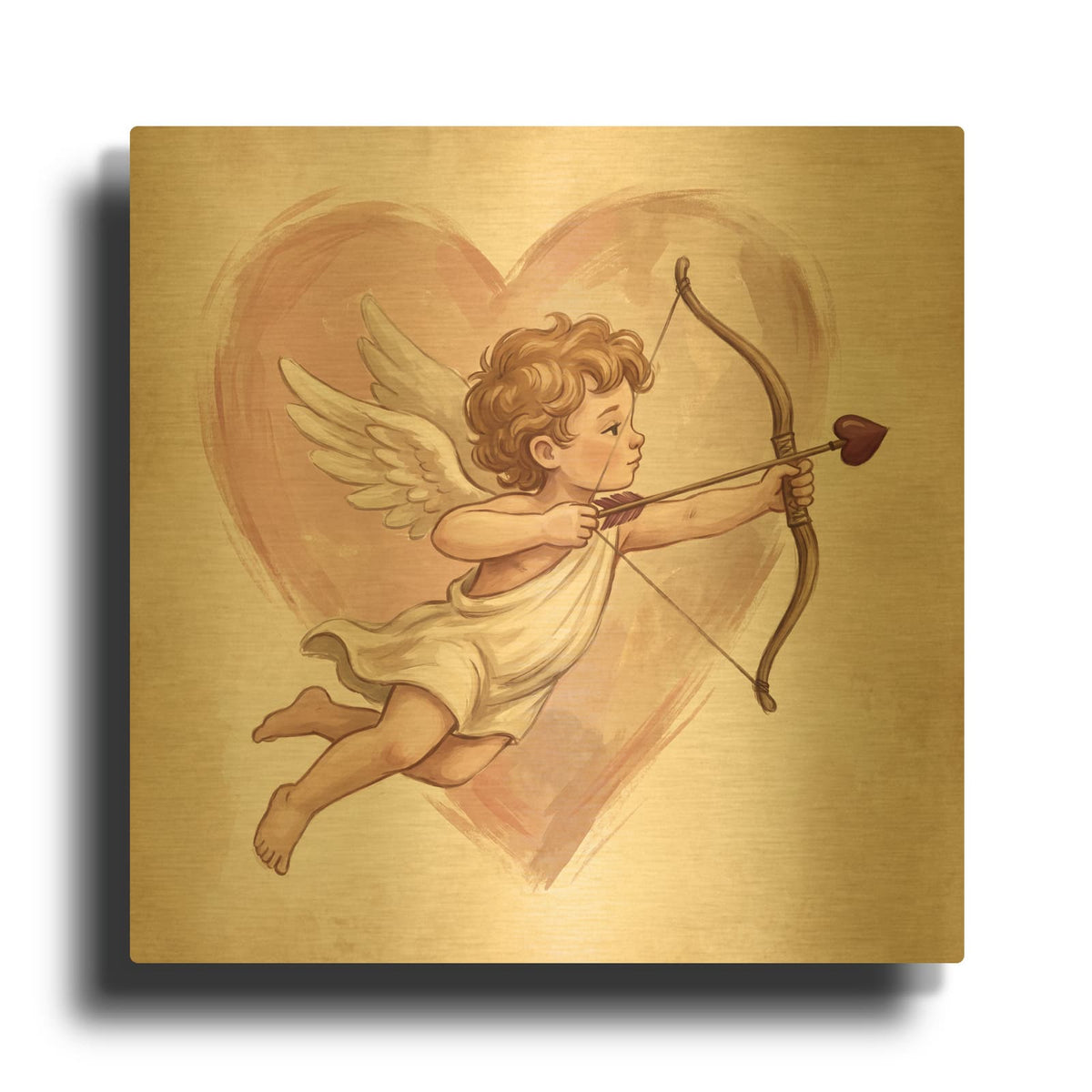 'Love Takes Flight' By Veve Gold Metal Wall Art