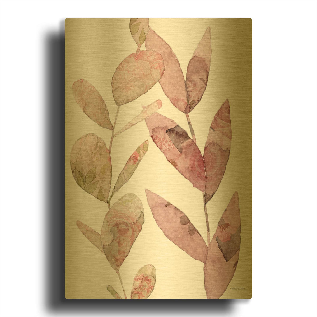 'Meadow Flora Botanical I' By Bluebird Barn Gold Metal Wall Art