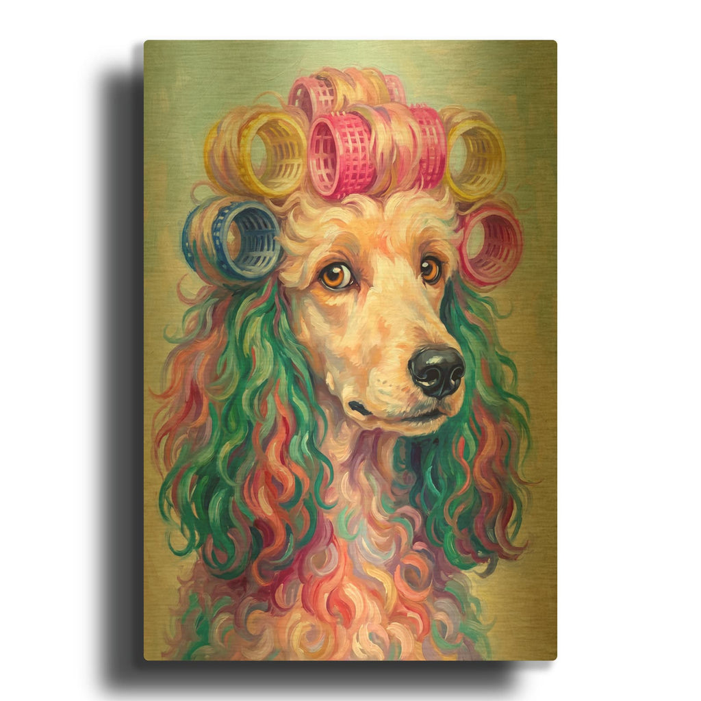 'Poodle - Curls and Attitude' By Veve Gold Metal Wall Art