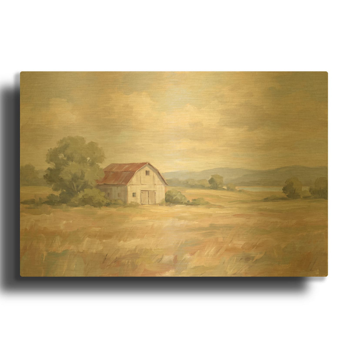 'Quiet Countryside' By Veve Gold Metal Wall Art