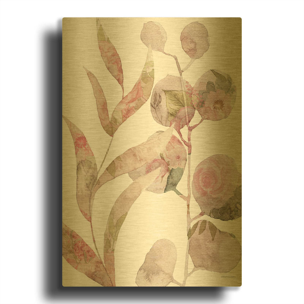 'Meadow Flora Botanical II' By Bluebird Barn Gold Metal Wall Art