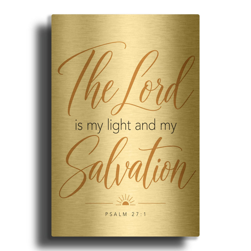 'The Lord Is My Light - Psalm 27-1' By Veve Gold Metal Wall Art