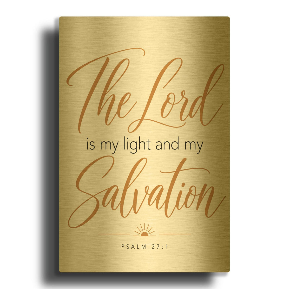 'The Lord Is My Light - Psalm 27-1' By Veve Gold Metal Wall Art