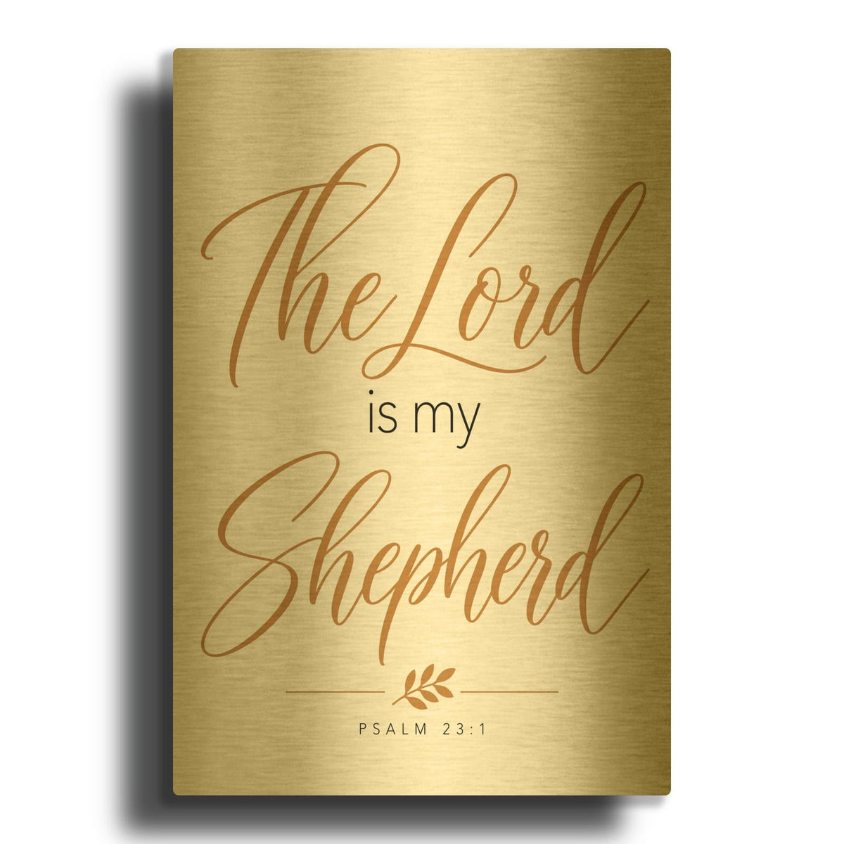 'The Lord Is My Shepherd - Psalm 23-1' By Veve Gold Metal Wall Art