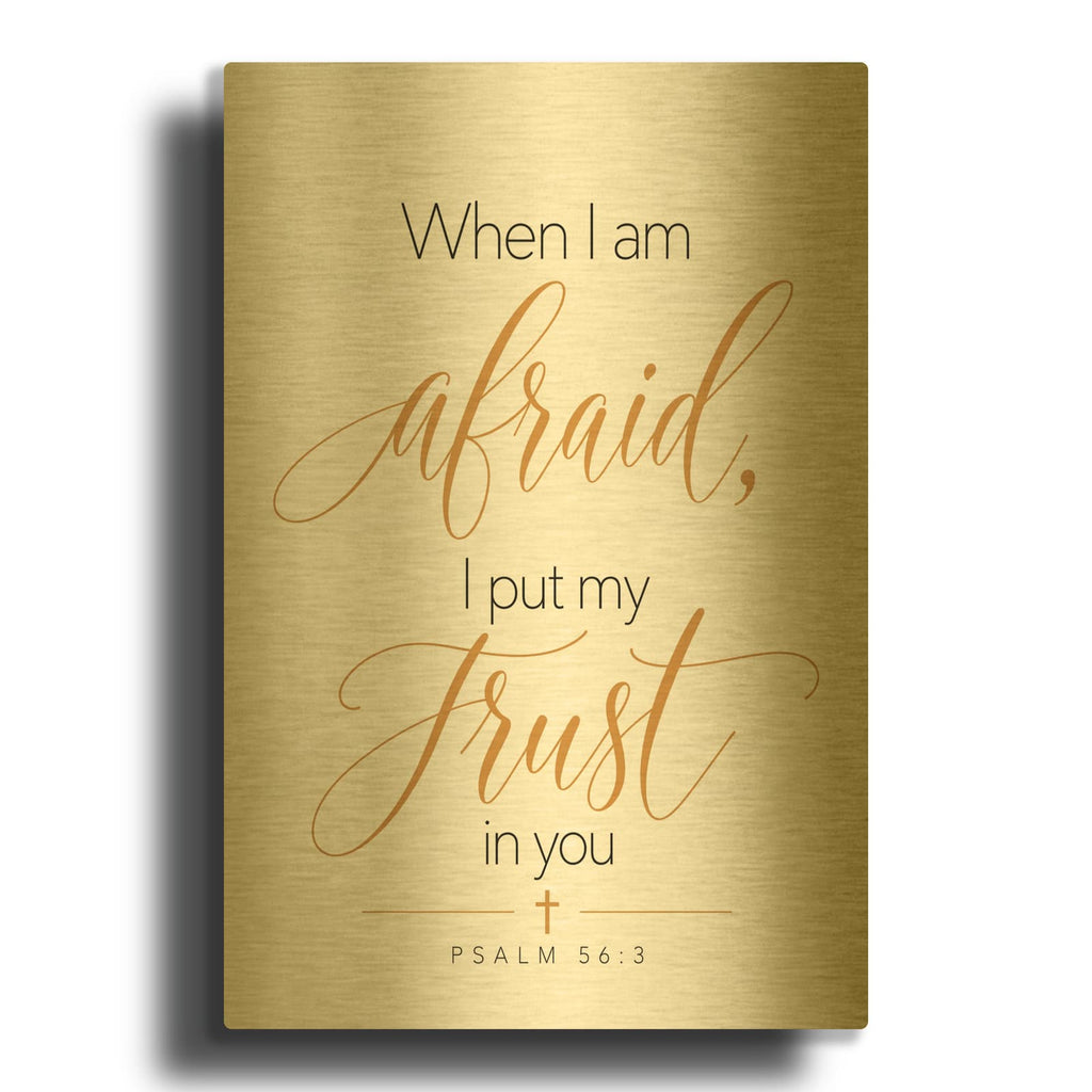 'Trust Over Fear - Psalm 56-3' By Veve Gold Metal Wall Art