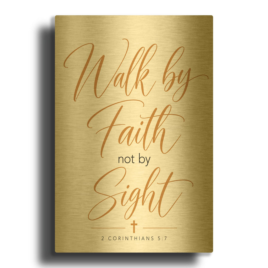 'Walk by Faith - 2 Corinthians 5-7' By Veve Gold Metal Wall Art