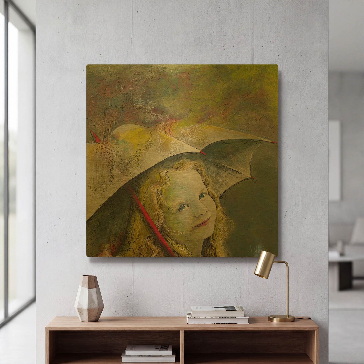 'Rona' By Samedin Asllani Gold Metal Wall Art