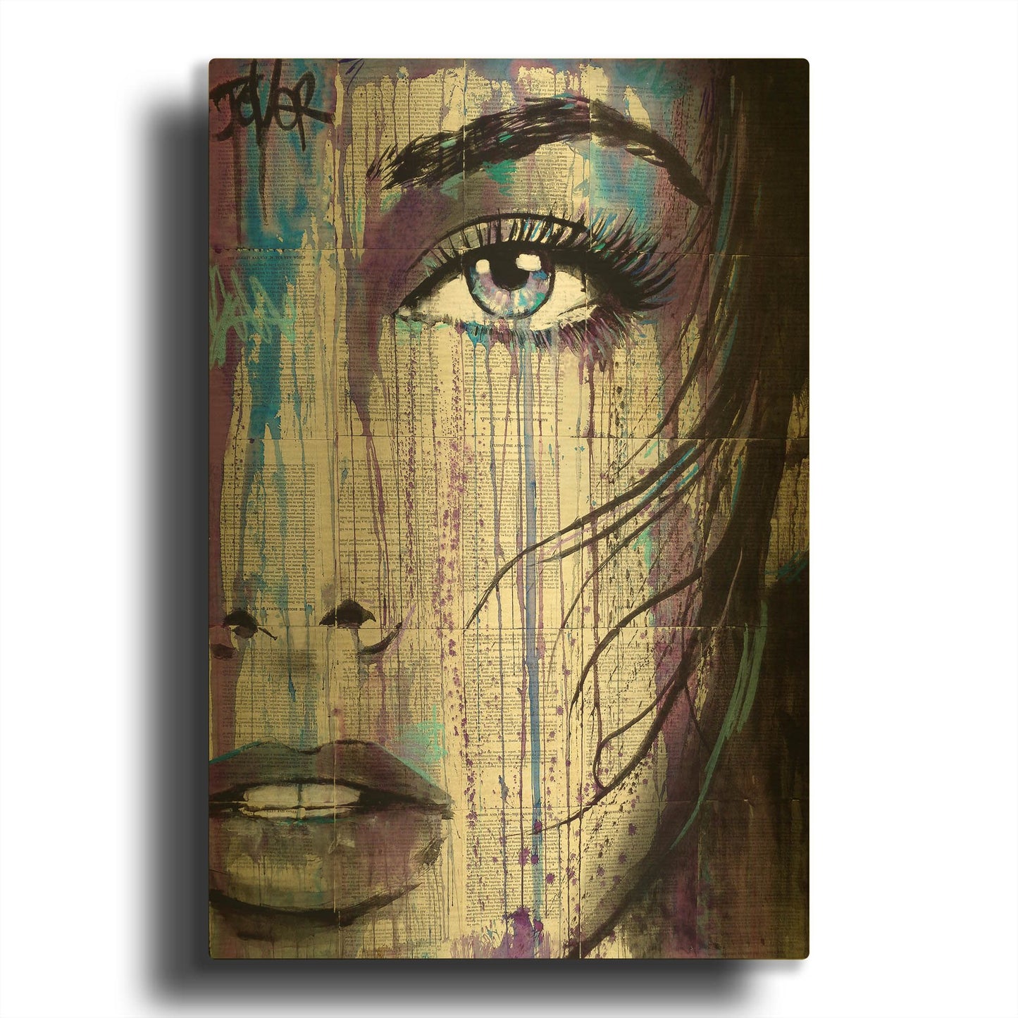 'Indigo Feeling' By Loui Jover Gold Metal Wall Art