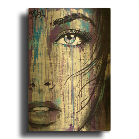 'Indigo Feeling' By Loui Jover Gold Metal Wall Art