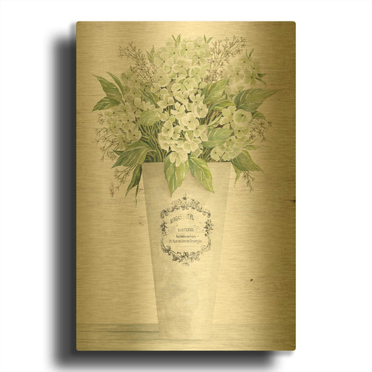 'Les Fleurs Hortensia' By Cindy Jacobs Gold Metal Wall Art