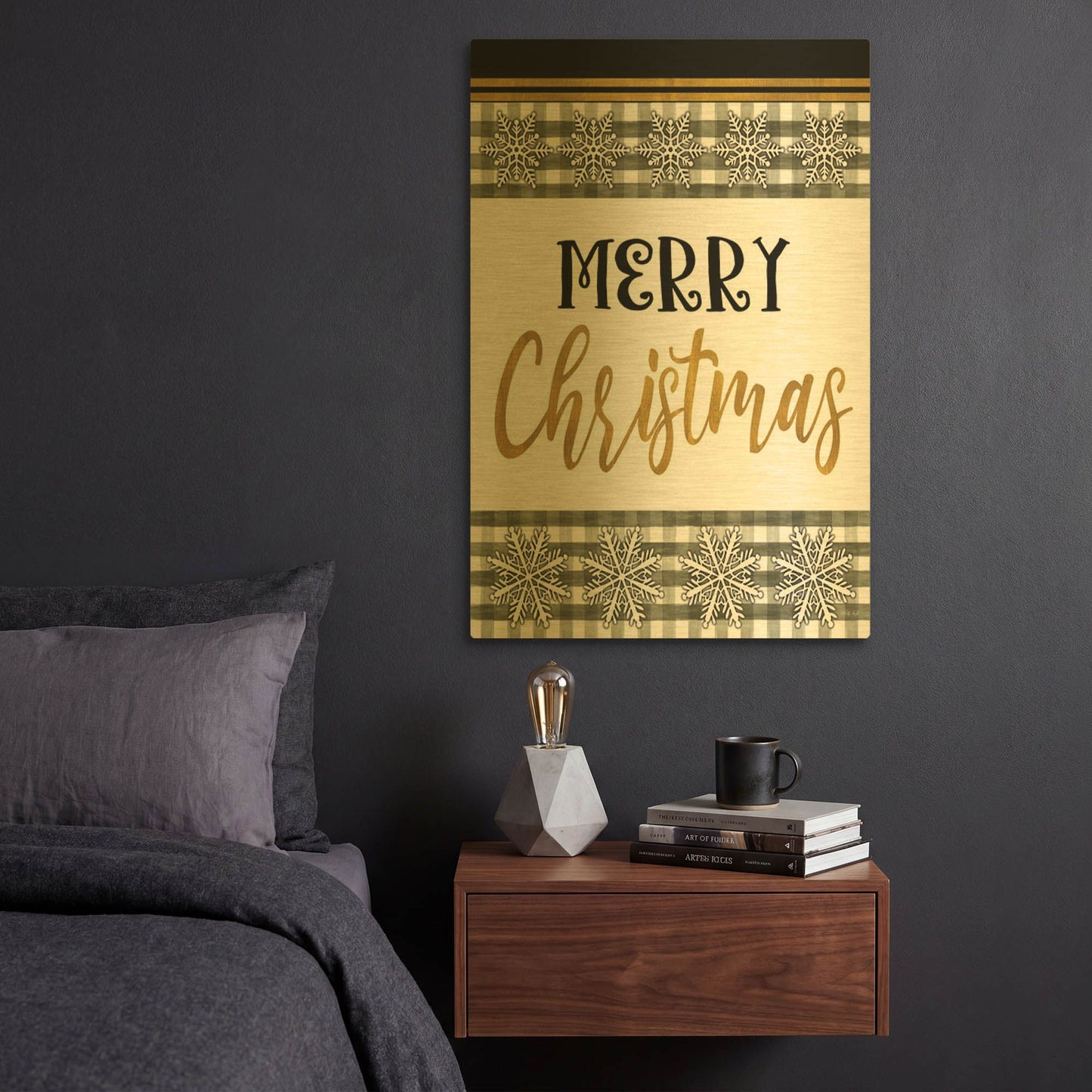 'Merry Little Christmas II' By Cindy Jacobs Gold Metal Wall Art
