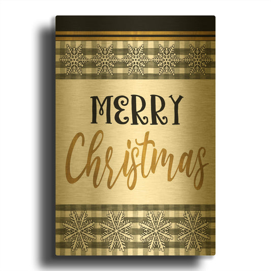'Merry Little Christmas II' By Cindy Jacobs Gold Metal Wall Art
