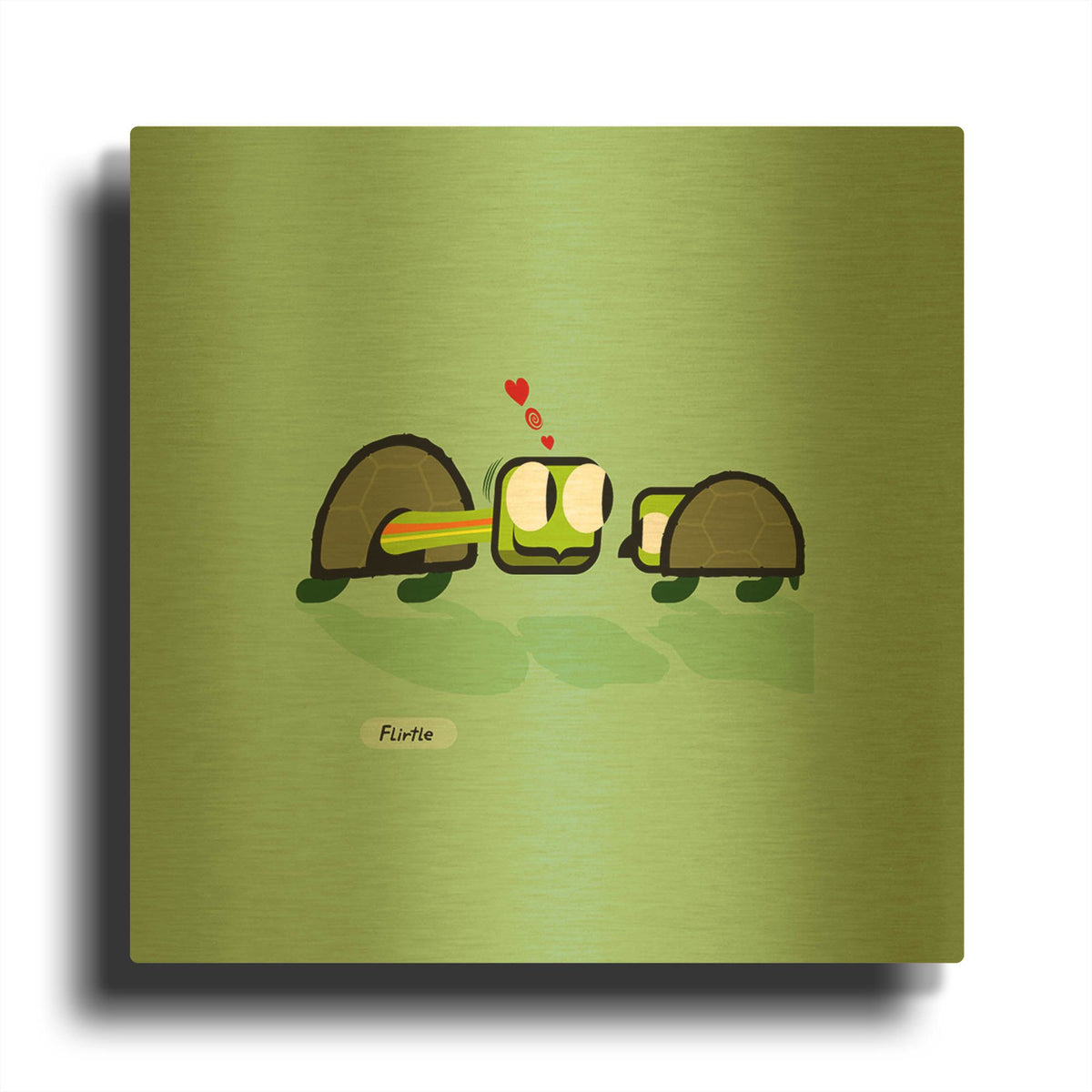 'Flirtle' By Chuck Wimmer Gold Metal Wall Art