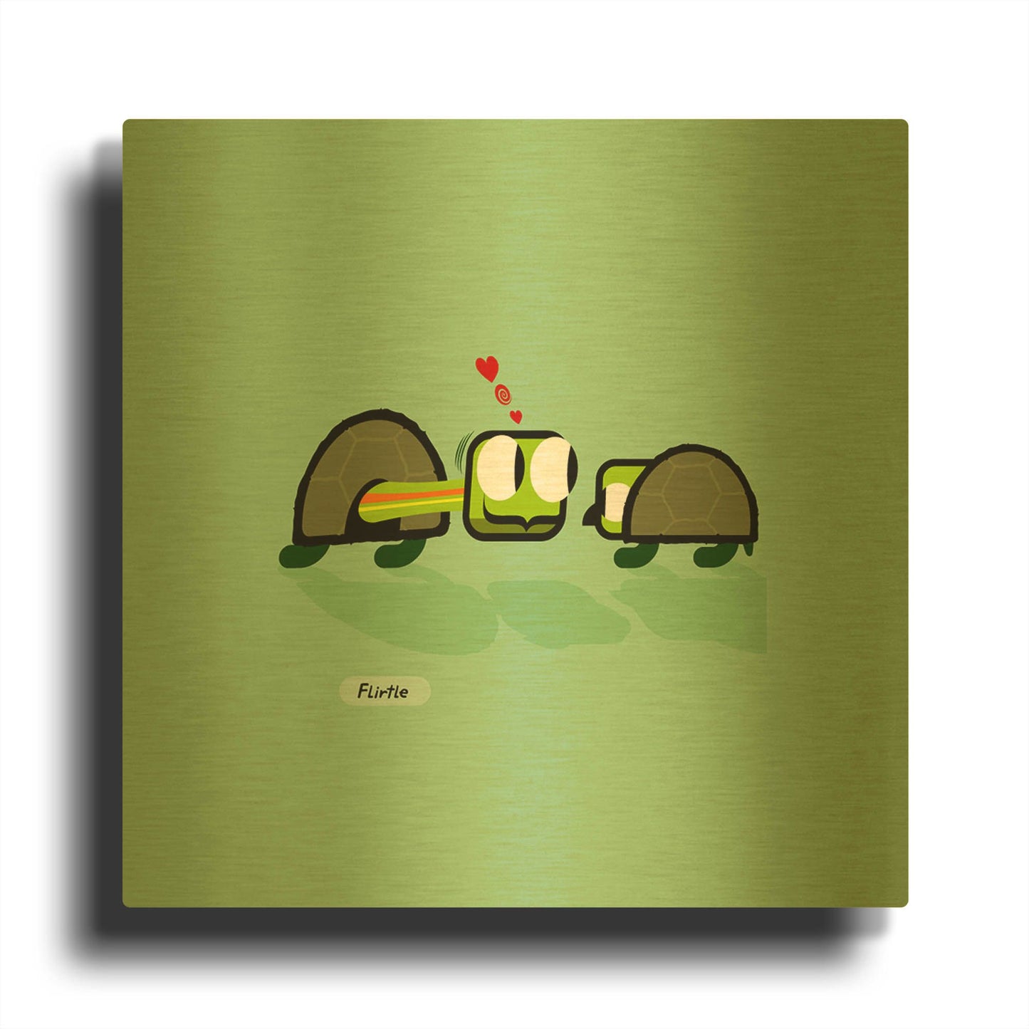 'Flirtle' By Chuck Wimmer Gold Metal Wall Art