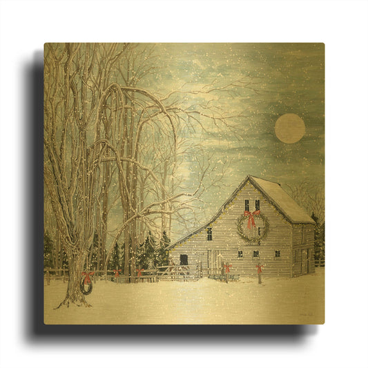'Christmas Eve Moon' By Cindy Jacobs Gold Metal Wall Art