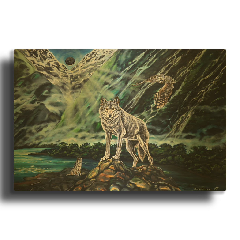 'Wolfpack The New Moon' By Jan Kasparec Gold Metal Wall Art