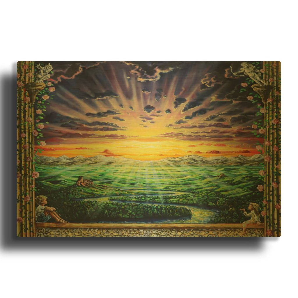 'Window To Paradise' By Jan Kasparec Gold Metal Wall Art