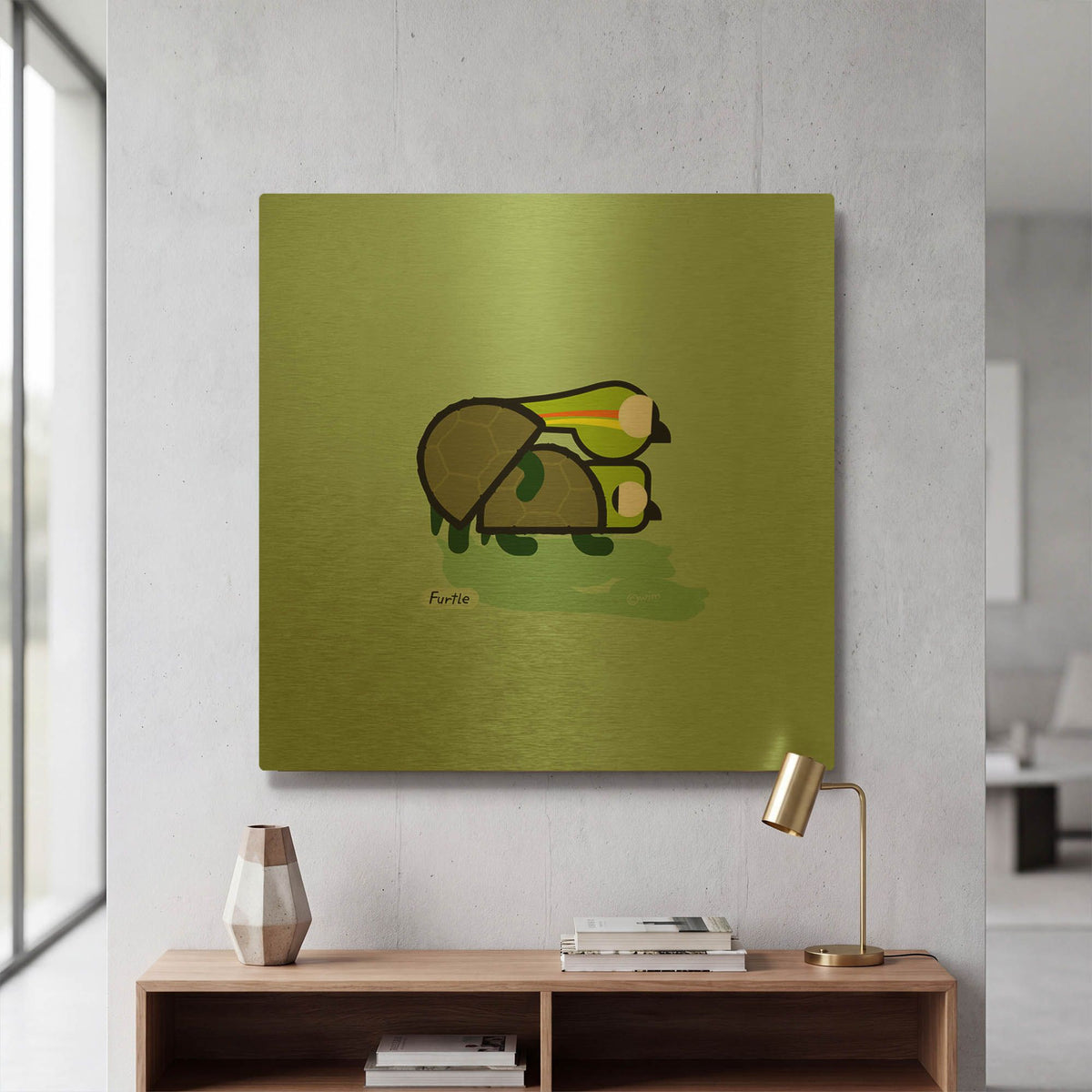 'Furtle' By Chuck Wimmer Gold Metal Wall Art
