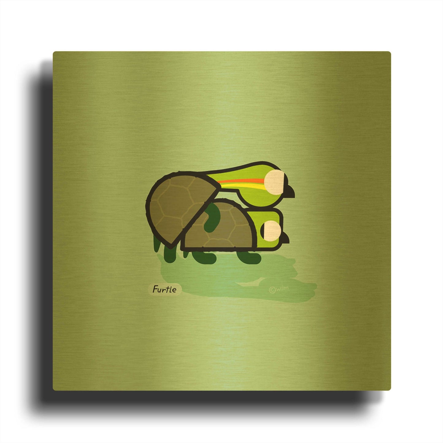 'Furtle' By Chuck Wimmer Gold Metal Wall Art