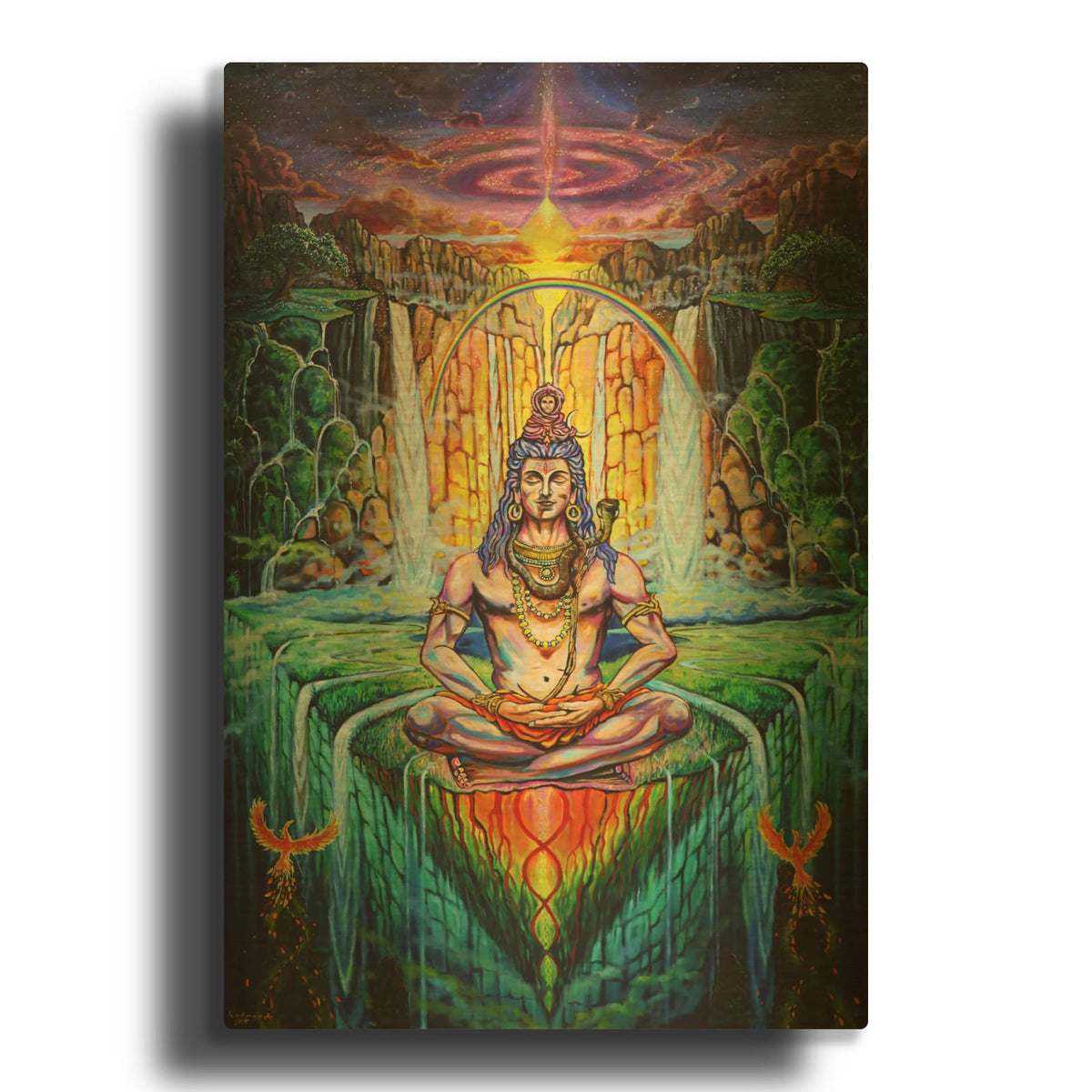 'Shiva Phoenix' By Jan Kasparec Gold Metal Wall Art